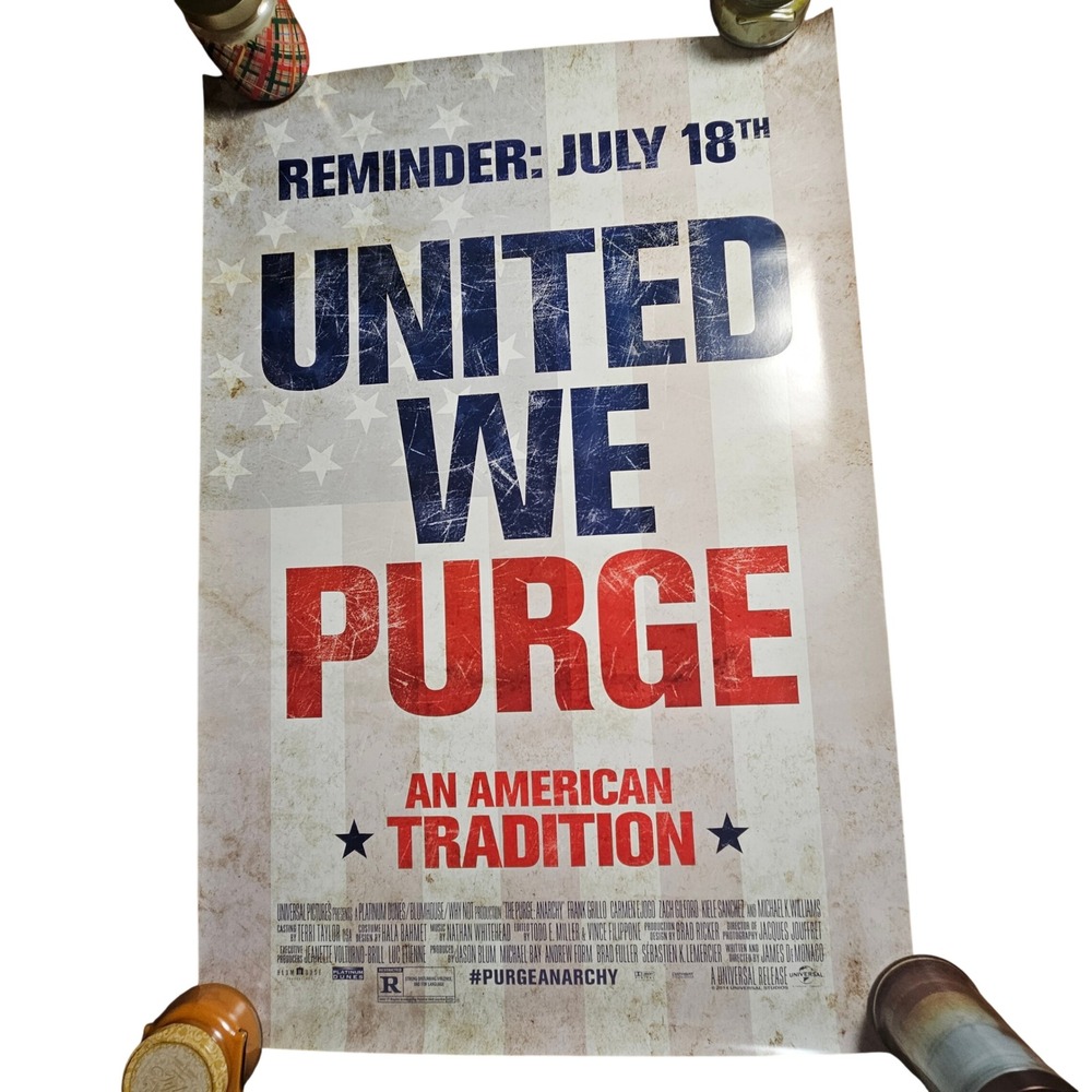 The Purge: Anarchy 2014 Promo Movie Poster 27x40 Frank‎ Grillo, Carmen Ejogo